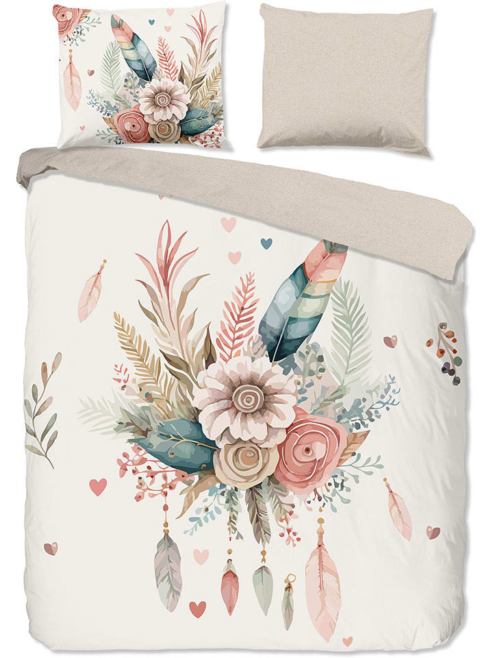 Good Morning Komplet pościeli "Videl" w kolorze biało-beżowym ze wzorem rozmiar: 140x200/220 cm