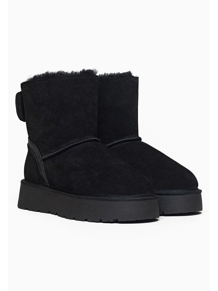 Gooce Skórzane botki zimowe "Mercy" w kolorze czarnym rozmiar: 39