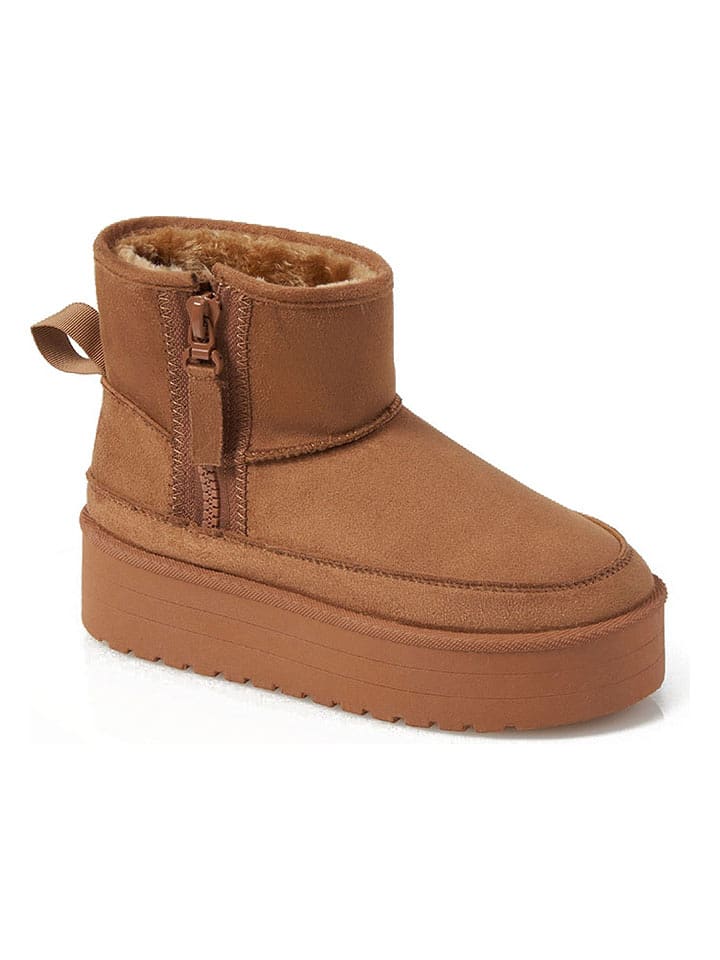 C'M Botki zimowe w kolorze jasnobrązowym rozmiar: 36