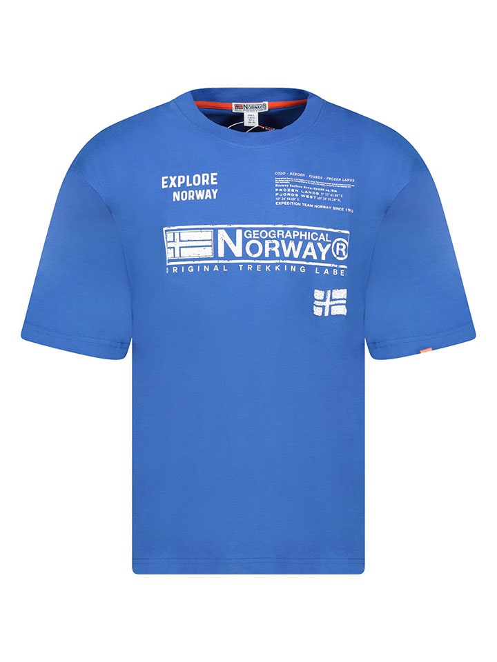 Geographical Norway Koszulka "Jartin" w kolorze niebieskim rozmiar: L