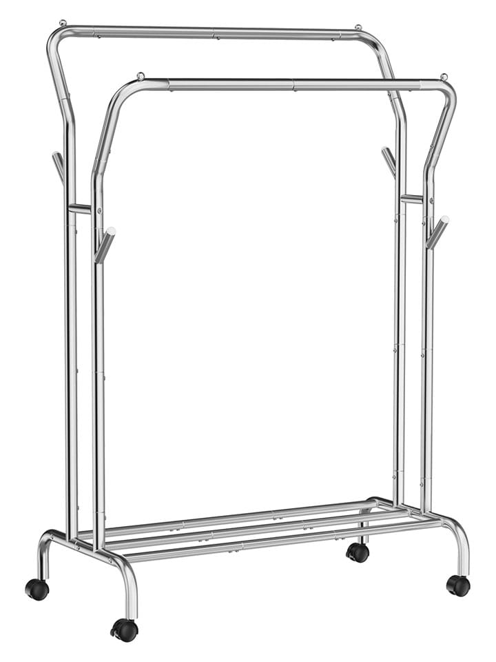 Songmics Wieszak stojący w kolorze srebrnym - 103,5 x 155 x 52,5 cm rozmiar: onesize