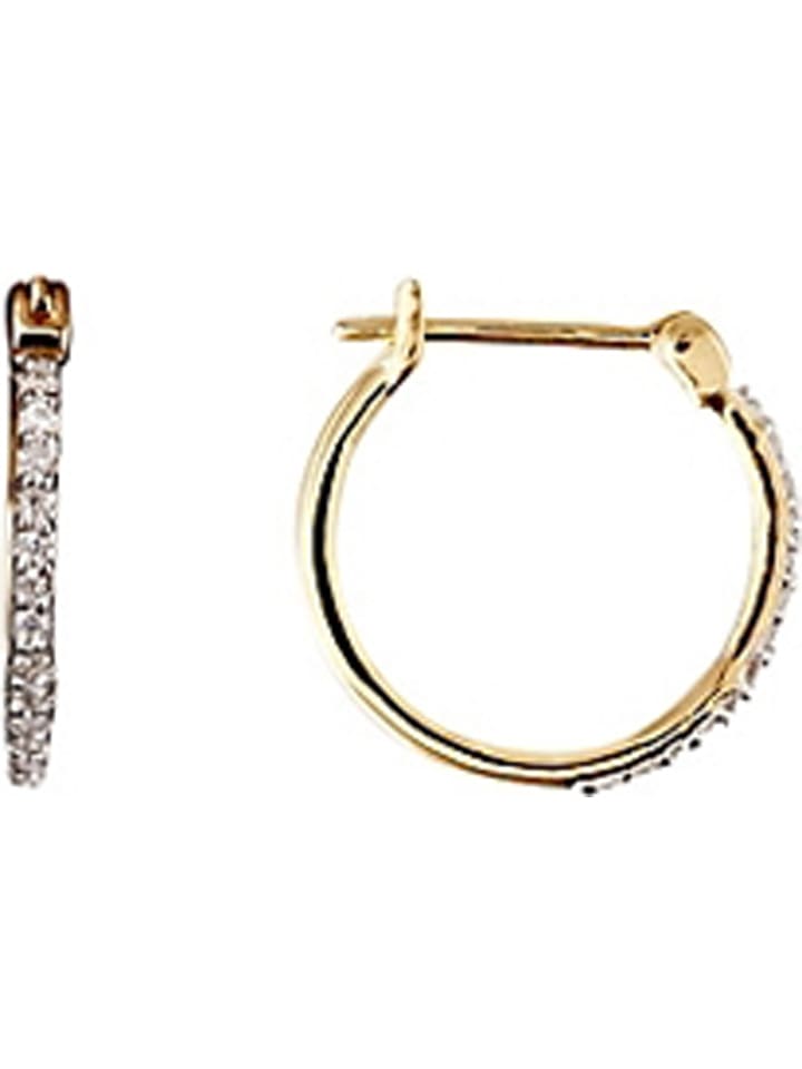 DIAMANTA Złote kolczyki-kreole "Créoles sublimes" z diamentami rozmiar: onesize