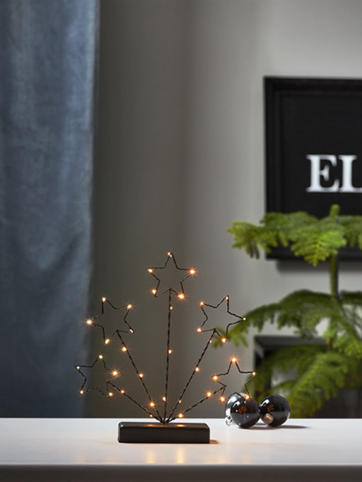 STAR Trading Dekoracyjna lampa LED "Stary" w kolorze czarnym - 29 x 27,5 cm rozmiar: onesize