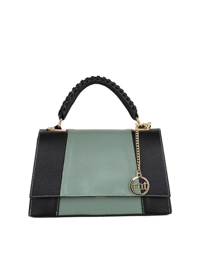 Mia Tomazzi Skórzana torebka "Livenza" w kolorze zielono-czarnym - 26 x 16 x 9 cm rozmiar: onesize