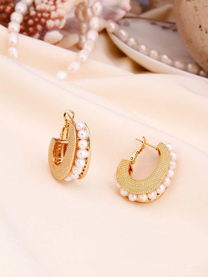 L'Atelier de Gaia Pozłacane kolczyki z perłami rozmiar: onesize