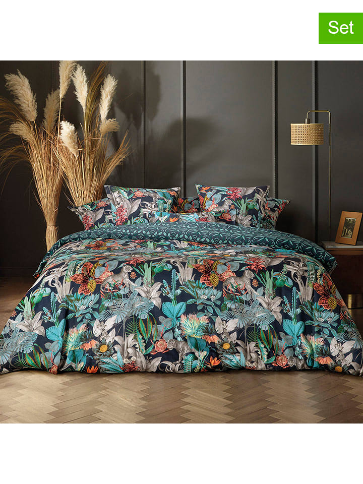 CXL by Christian Lacroix Satynowe poszewki (2 szt.) w kolorze granatowym ze wzorem na poduszkę rozmiar: 50x70 cm