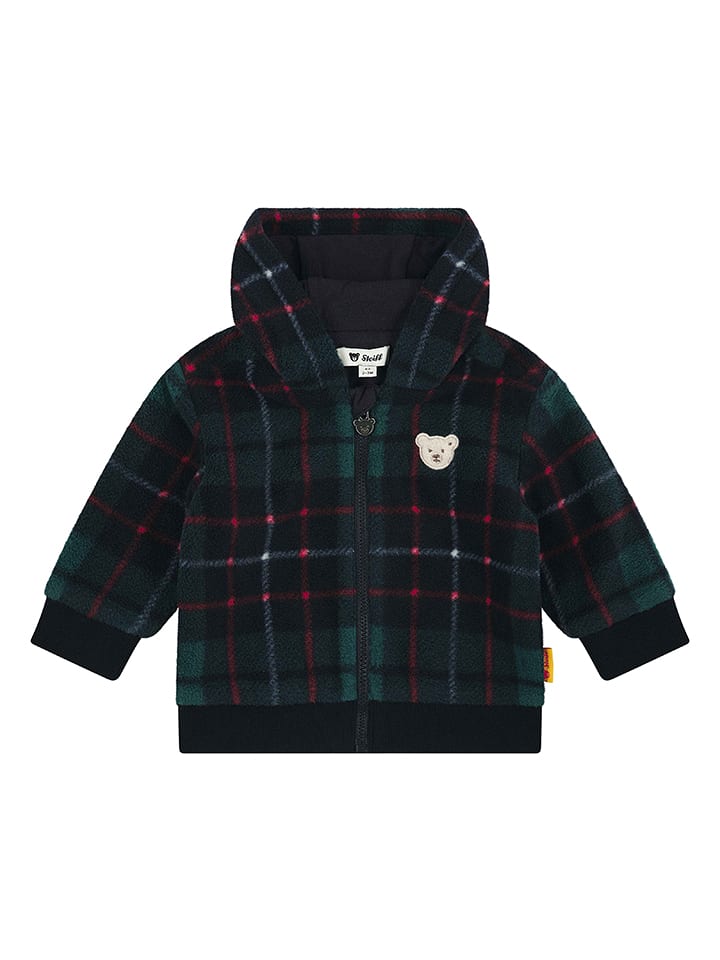 Steiff Kurtka polarowa w kolorze czarno-zielonym rozmiar: 92