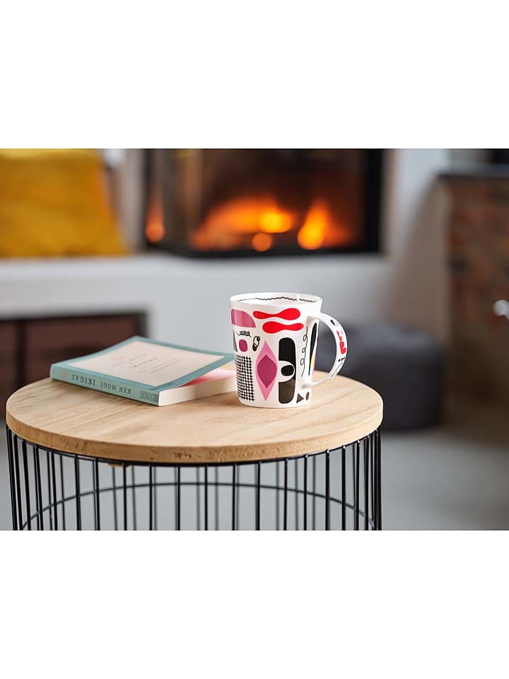 Eigenart Kubek "Malaga" w kolorze biało-czarno-czerwonym do herbaty - 500 ml rozmiar: onesize