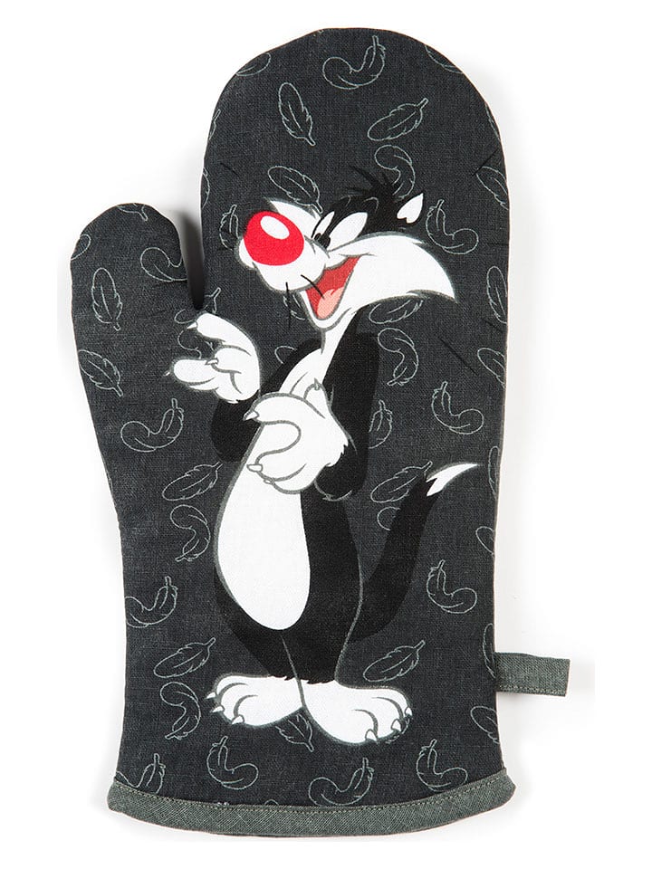 Trendy Kitchen by EXCÉLSA Rękawica kuchenna "Looney Tunes Sylvester" w kolorze czarno-szarym - 32 x 18 cm rozmiar: onesize