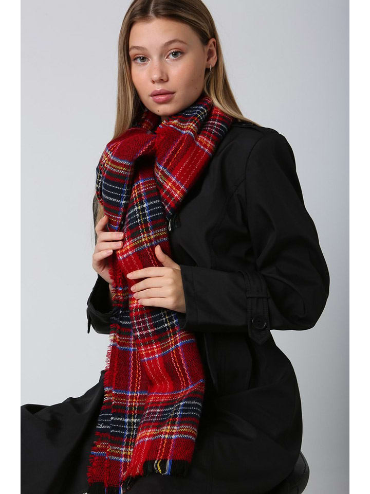 Lucky Bees Szal w kolorze czerwono-granatowym - 180 x 70 cm rozmiar: onesize