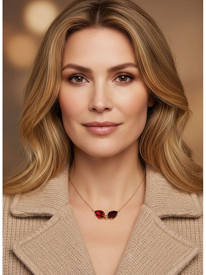 Otazu Pozłacany naszyjnik z kryształami Swarovski - dł. 42 cm rozmiar: onesize