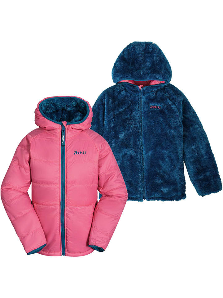 Peek U Dwustronna kurtka pikowana "Clover" w kolorze różowo-granatowym rozmiar: 92