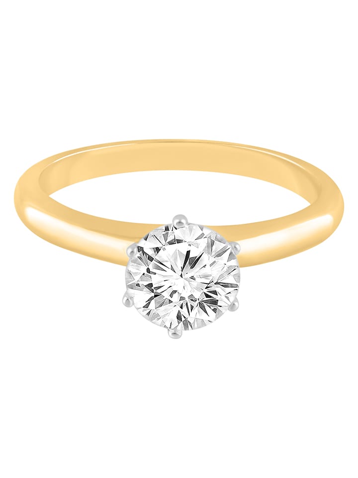 Diamonds lab grown Złoty pierścionek z diamentami rozmiar: 52