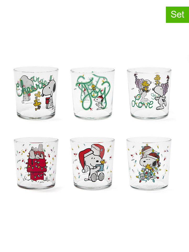 Trendy Kitchen by EXCÉLSA Szklanki (6 szt.) "Peanuts Shiny & Bright" w różnych kolorach - 350 ml rozmiar: onesize