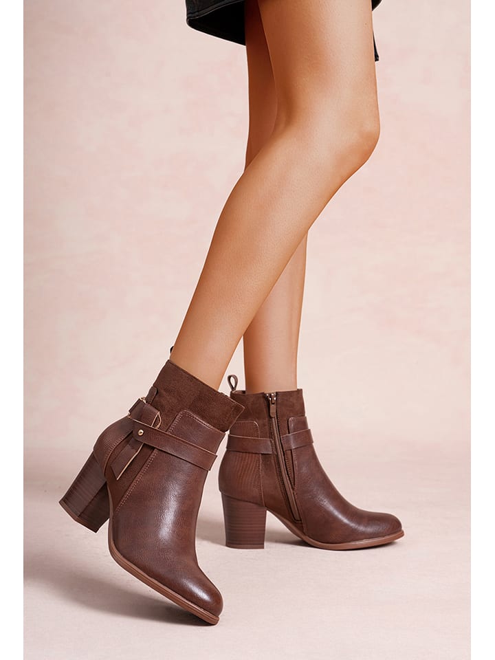 Foreverfolie Botki w kolorze brązowym rozmiar: 37