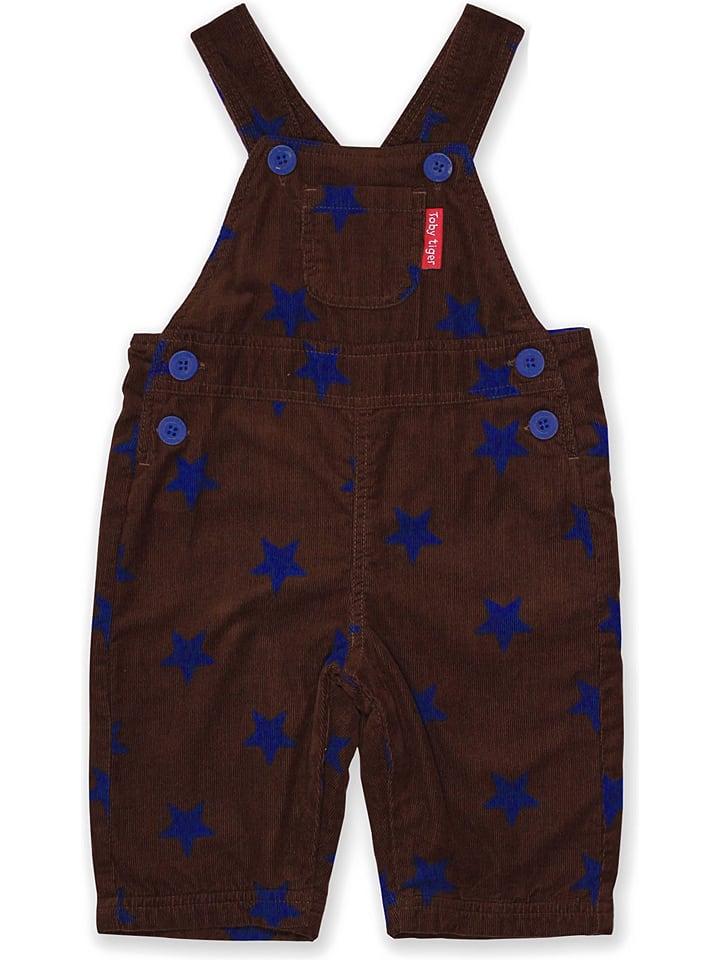 Toby Tiger Sztruksowe ogrodniczki w kolorze brązowym rozmiar: 92