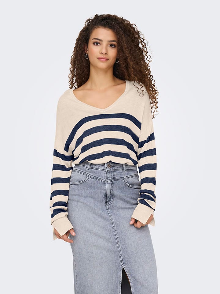 ONLY Sweter w kolorze beżowym rozmiar: M