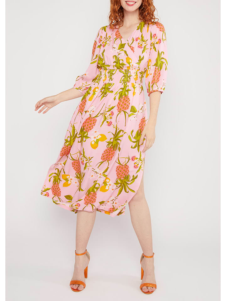Blutsgeschwister Sukienka "Springtime Melodydancing fruits" w kolorze jasnoróżowym rozmiar: M