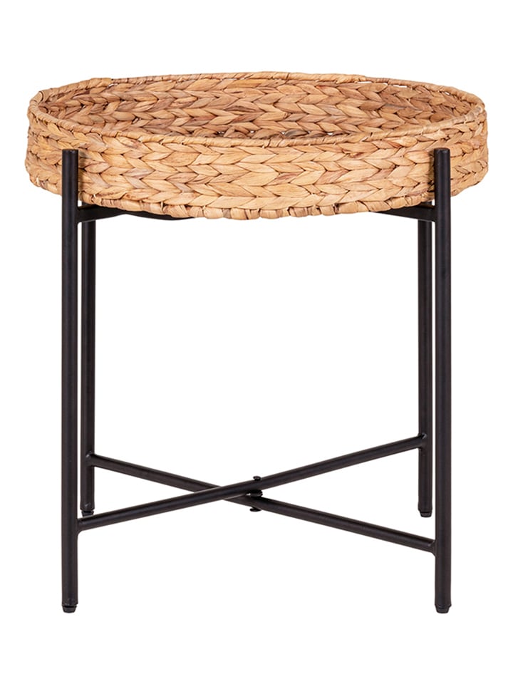 House Nordic Stolik "Naro" w kolorze jasnobrązowo-czarnym - wys. 50 x Ø 48,5 cm rozmiar: onesize
