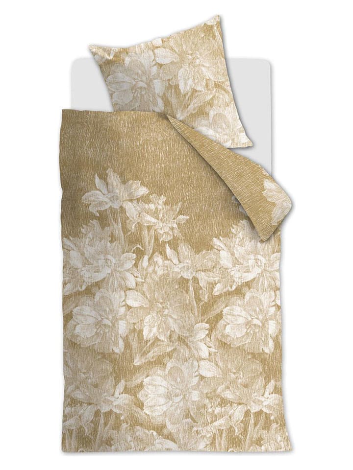 At Home Komplet pościeli "Pencil Rain" w kolorze musztardowym rozmiar: 155x220 cm