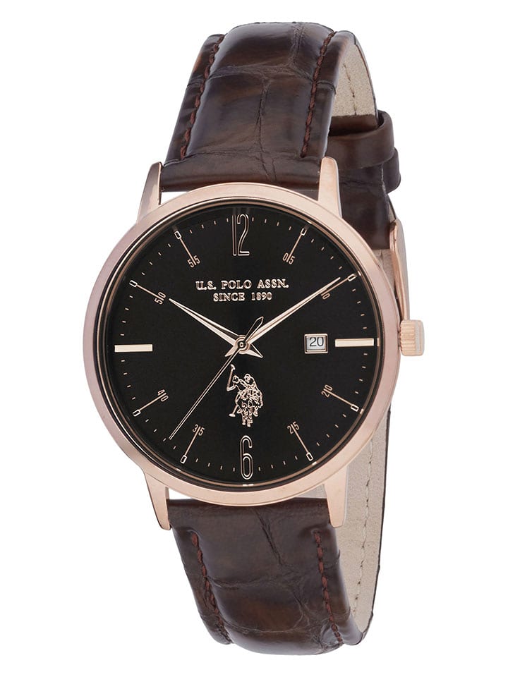 U.S. Polo Assn. Zegarek kwarcowy w kolorze złoto-brązowo-czarnym rozmiar: onesize