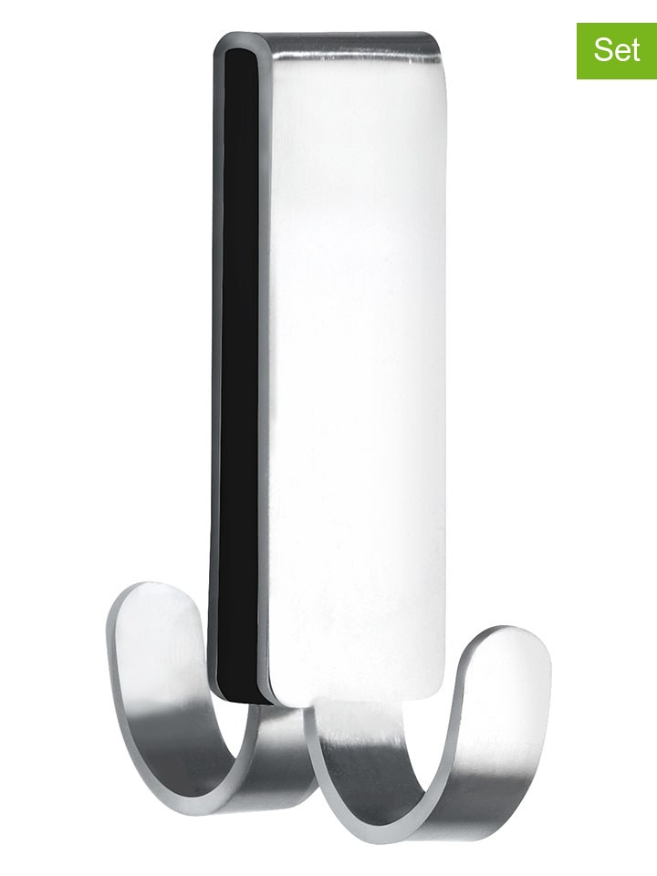 Wenko Haczyki (2 szt.) "Vieste" w kolorze srebrnym - 2 x 7 x 5,5 cm rozmiar: onesize