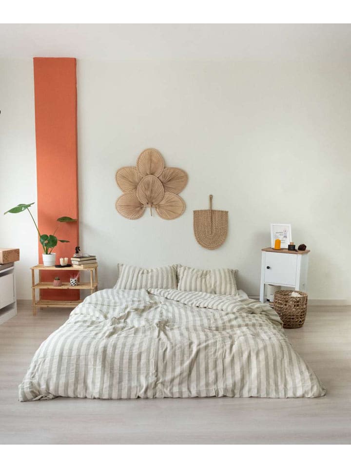 Mijolnir Komplet pościeli renforcé w kolorze kremowo-zielonym rozmiar: 240x220 cm