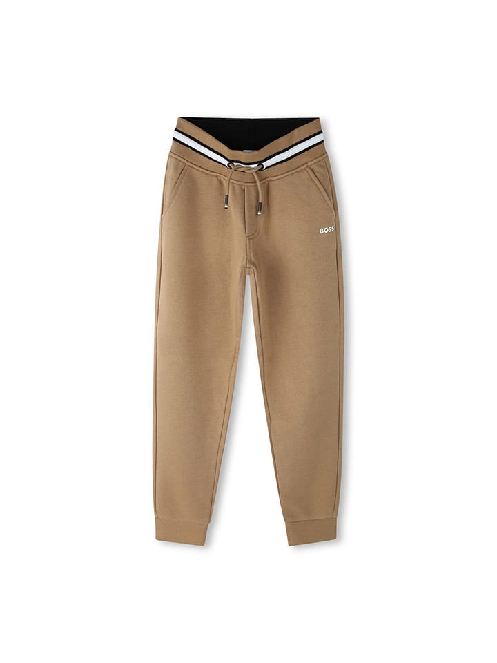Hugo Boss Kids Spodnie dresowe w kolorze jasnobrązowym rozmiar: 140