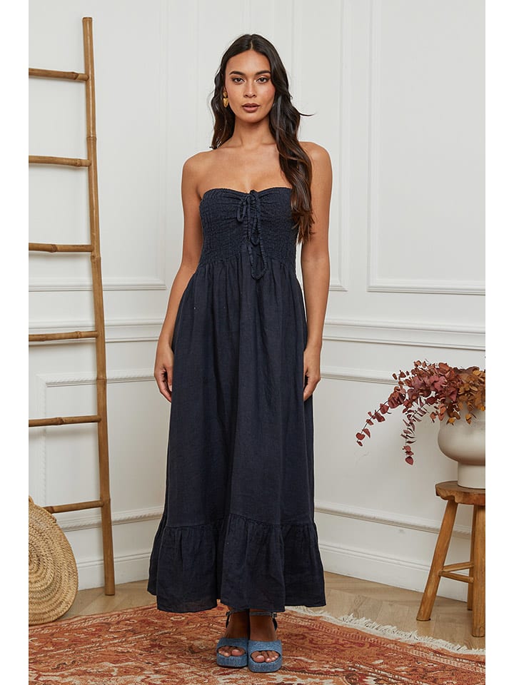 La Compagnie Du Lin Lniana sukienka w kolorze granatowym rozmiar: S