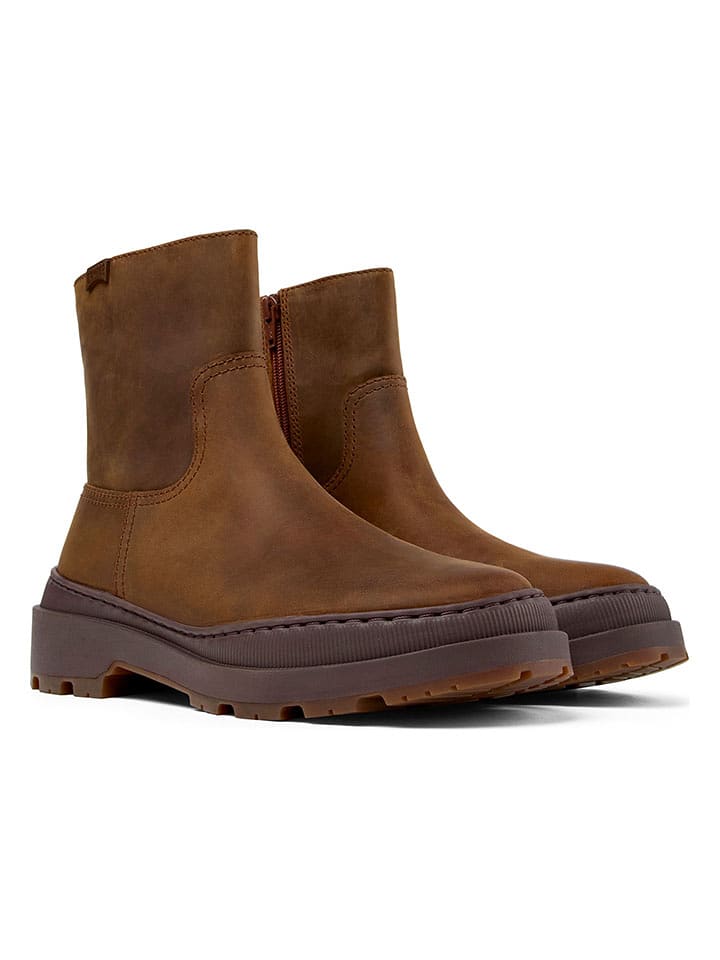 Camper Skórzane botki w kolorze jasnobrązowym rozmiar: 38