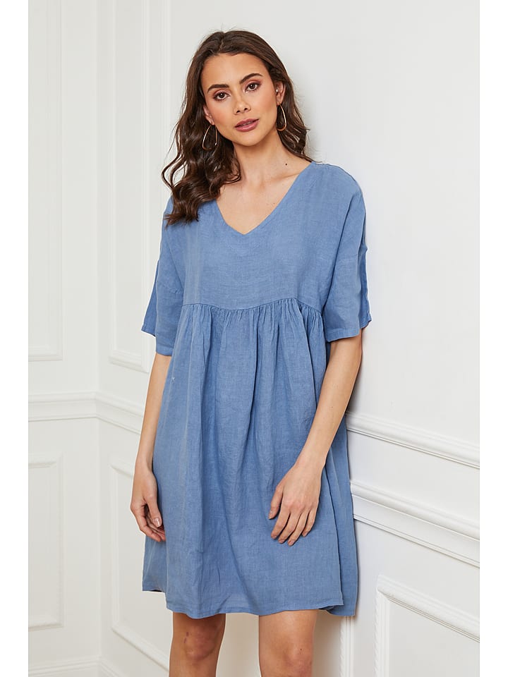 Plume Lniana sukienka "Dobby" w kolorze niebieskim rozmiar: M