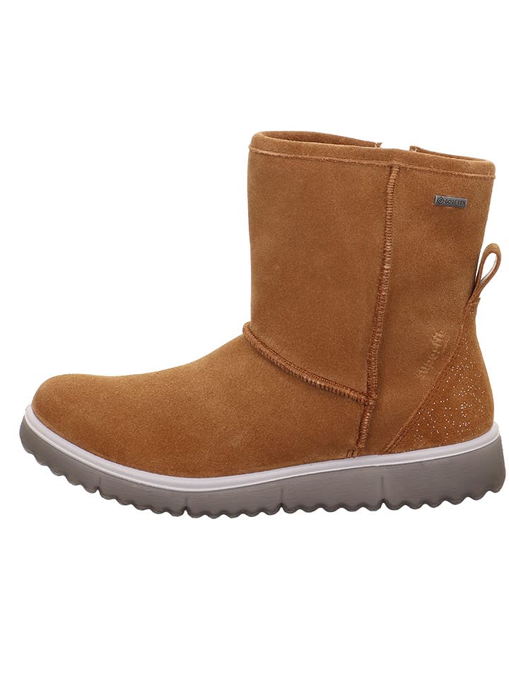 superfit Skórzane kozaki "Lora" w kolorze jasnobrązowym rozmiar: 35