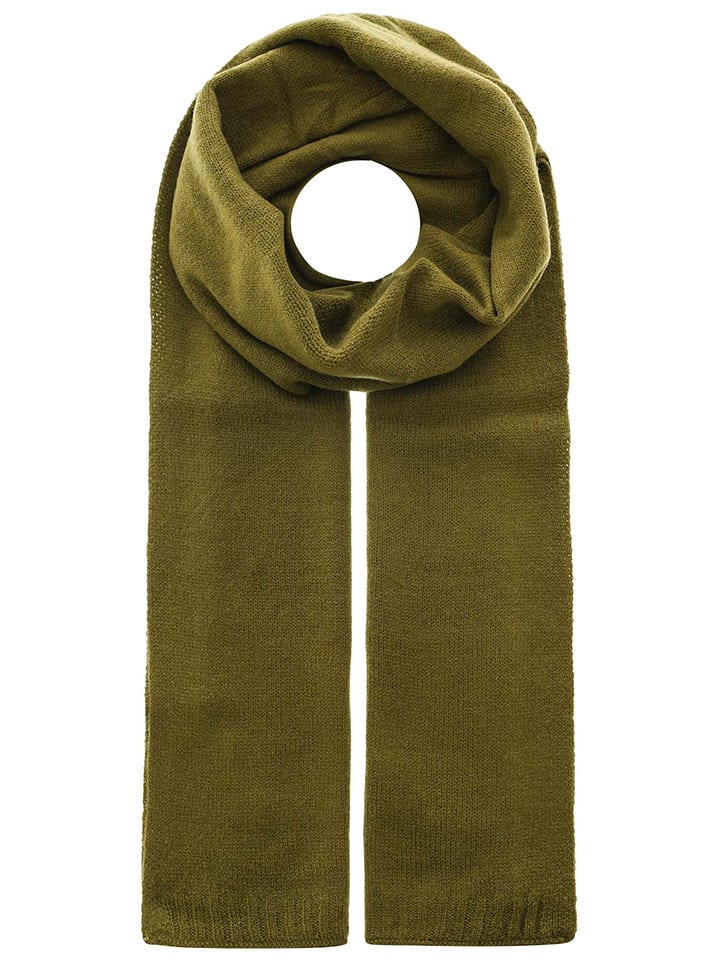 Zwillingsherz Kaszmirowy szal w kolorze khaki - 180 x 28 cm rozmiar: onesize