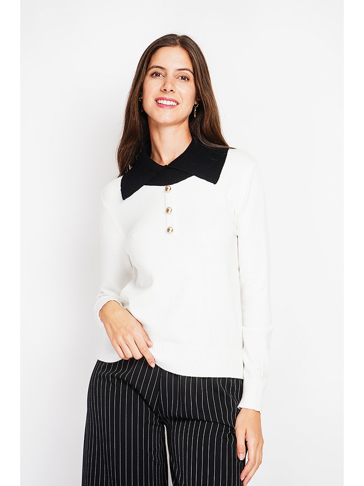 William de Faye Sweter w kolorze biało-czarnym rozmiar: 38