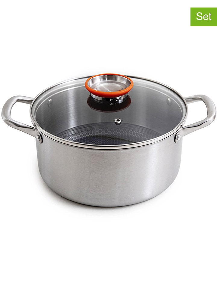 Laguiole 2-częściowy zestaw ''Blackcube'' w kolorze srebrnym - 5 l rozmiar: onesize