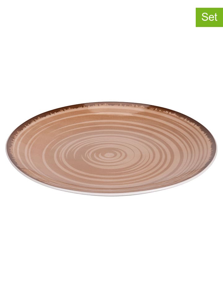 Villa d´Este Talerze śniadaniowe (6 szt.) "Baita" w kolorze jasnobrązowym - Ø 19,5 cm rozmiar: onesize