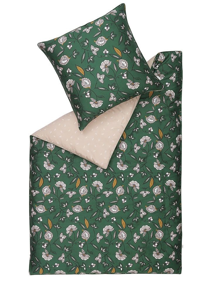 ESPRIT Komplet pościeli satynowej "Maeve" w kolorze zielono-jasnoróżowym rozmiar: 135x200 cm