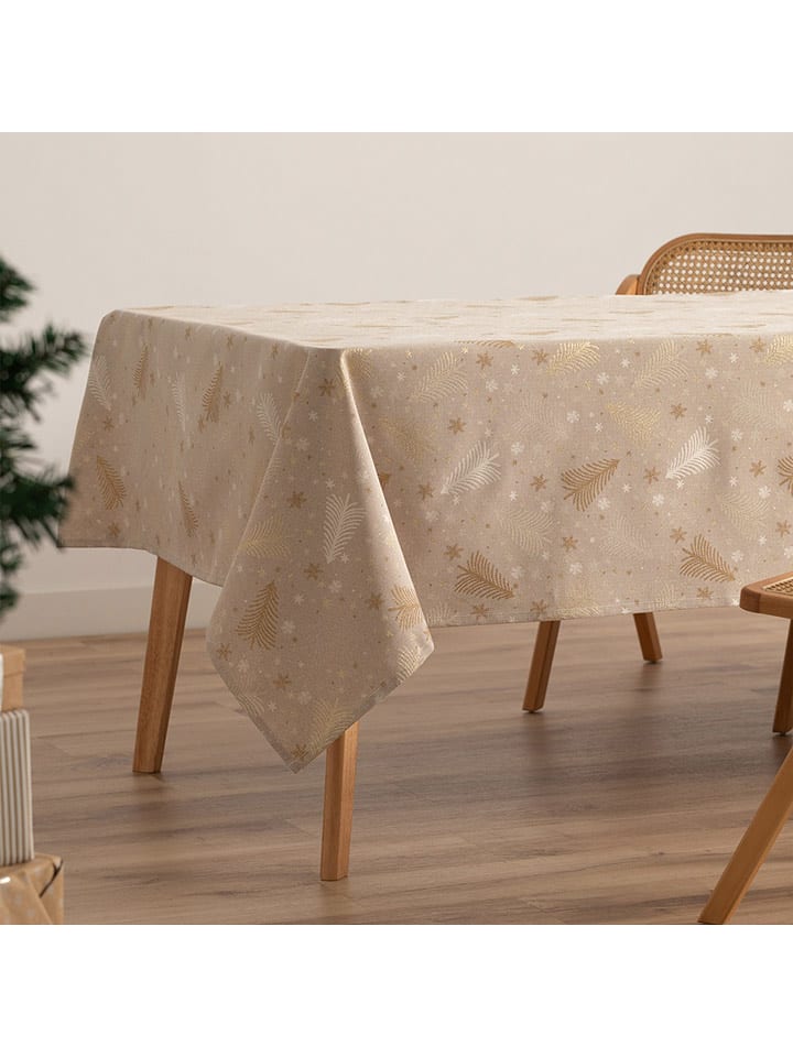 GAMUSI Obrus "Flake" w kolorze złoto-beżowym rozmiar: 140x240 cm