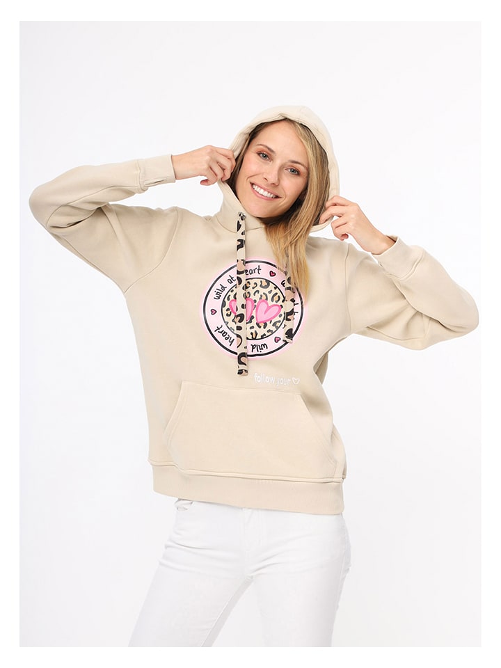 Zwillingsherz Bluza "Kelly" w kolorze jasnobrązowym rozmiar: L/XL