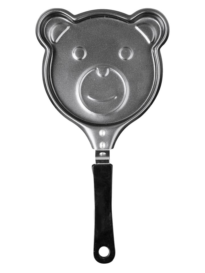 Ibili Patelnie (2 szt.) "Bear Shape" w kolorze srebrno-czarnym - 14 x 14 cm rozmiar: onesize