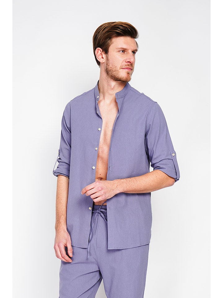 Secret du Lin Lniana koszula w kolorze fioletowym rozmiar: 46