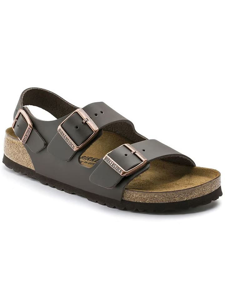 Birkenstock Skórzane sandały "Milano" w kolorze brązowym rozmiar: 39
