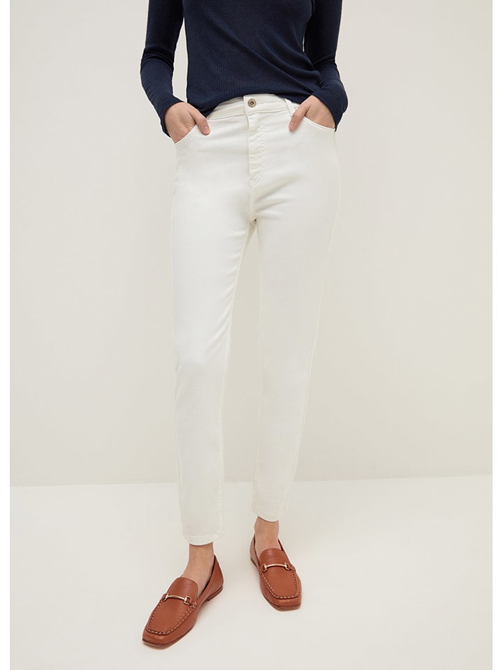 STEFANEL Dżinsy - Slim fit - w kolorze kremowym rozmiar: 46