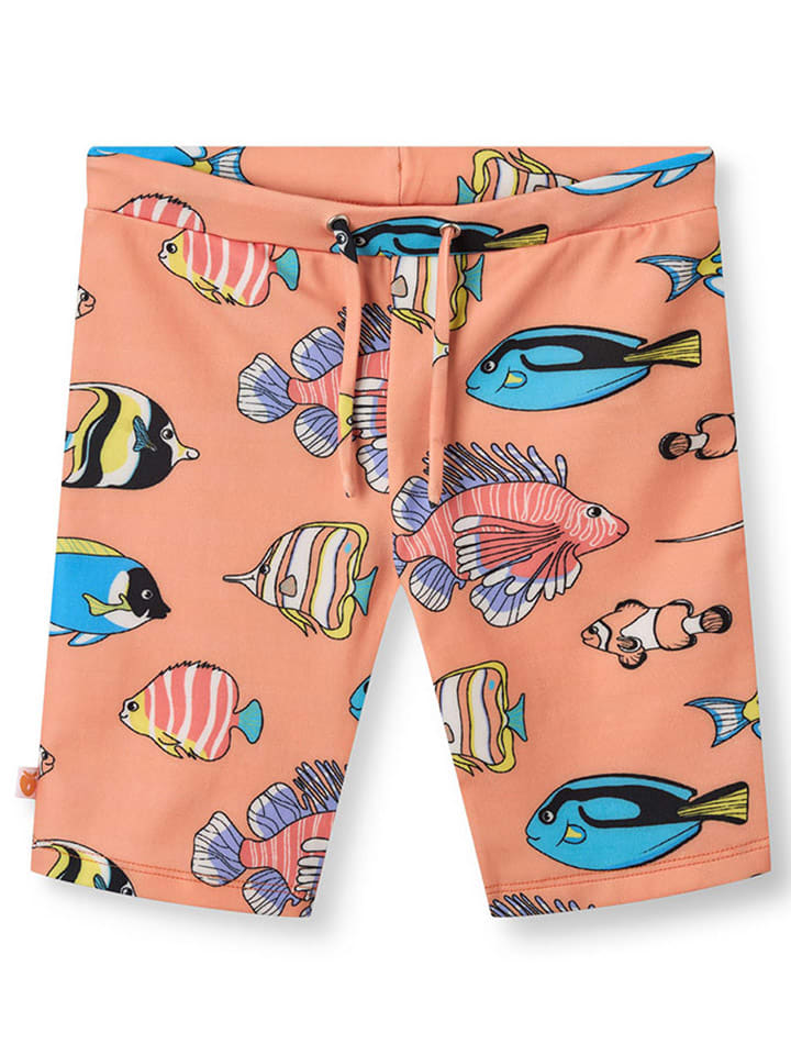 Småfolk Kąpielówki "Fish" w kolorze pomarańczowym ze wzorem rozmiar: 122/128