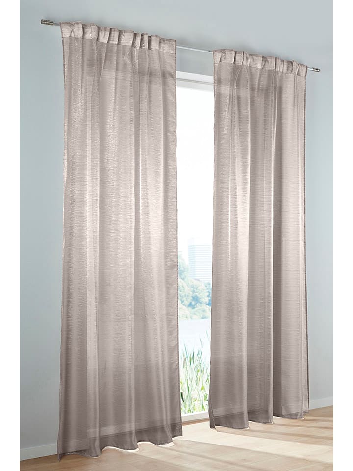 heine home Firanka dekoracyjna w kolorze beżowym rozmiar: 145x135 cm