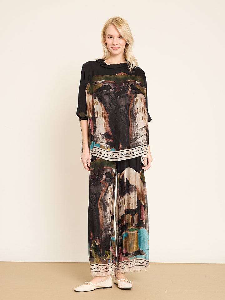 BGN Spodnie w kolorze czarnym ze wzorem rozmiar: 40