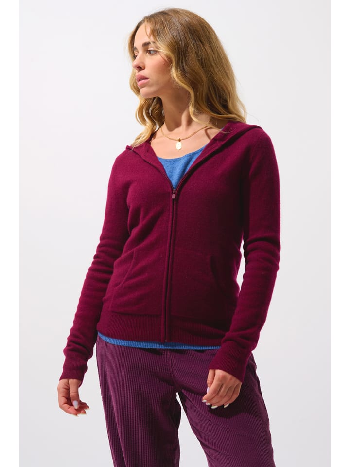 AUTHENTIC CASHMERE Kaszmirowy kardigan "Colombis" w kolorze bordowym rozmiar: S