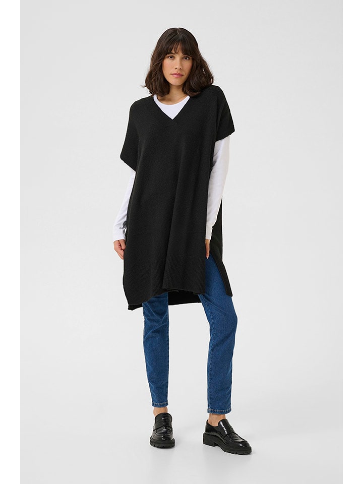 Kaffe Ponczo w kolorze czarnym rozmiar: S/M