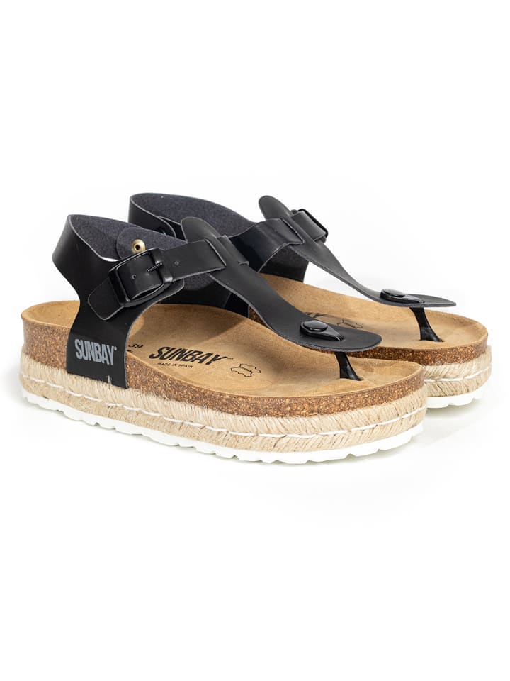 Sunbay Skórzane japonki "Yarrow" w kolorze czarnym rozmiar: 40