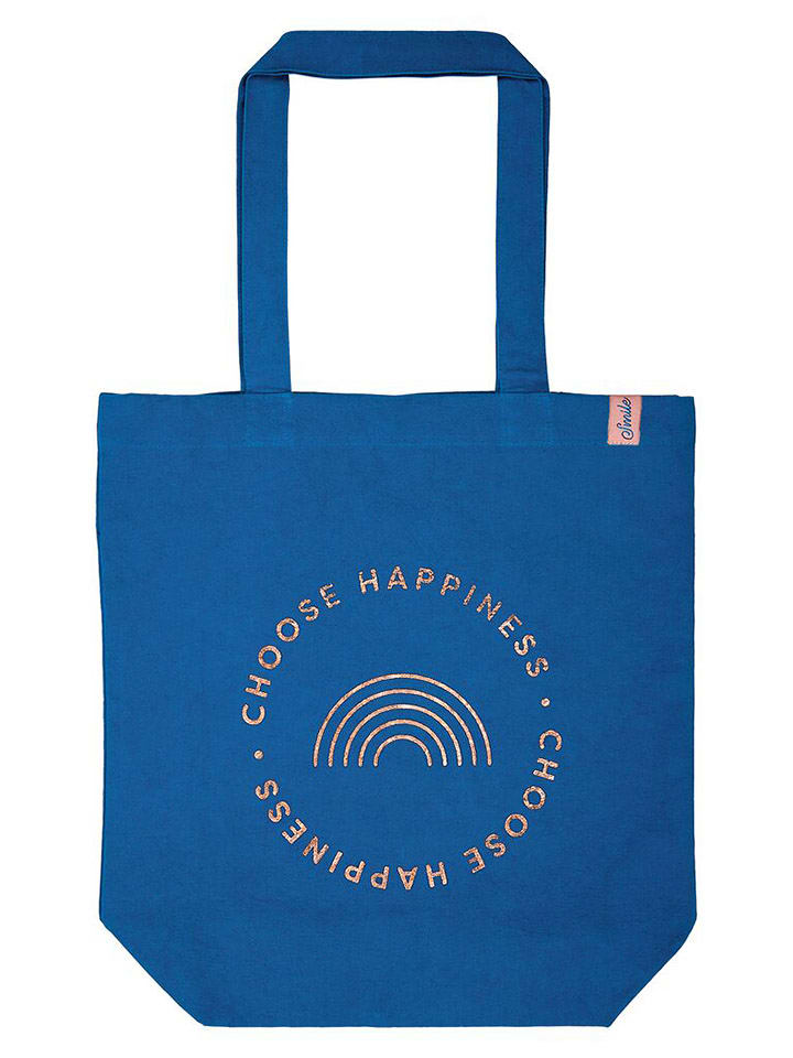 moses. Shopper bag "Choose Happiness" w kolorze niebieskim rozmiar: onesize
